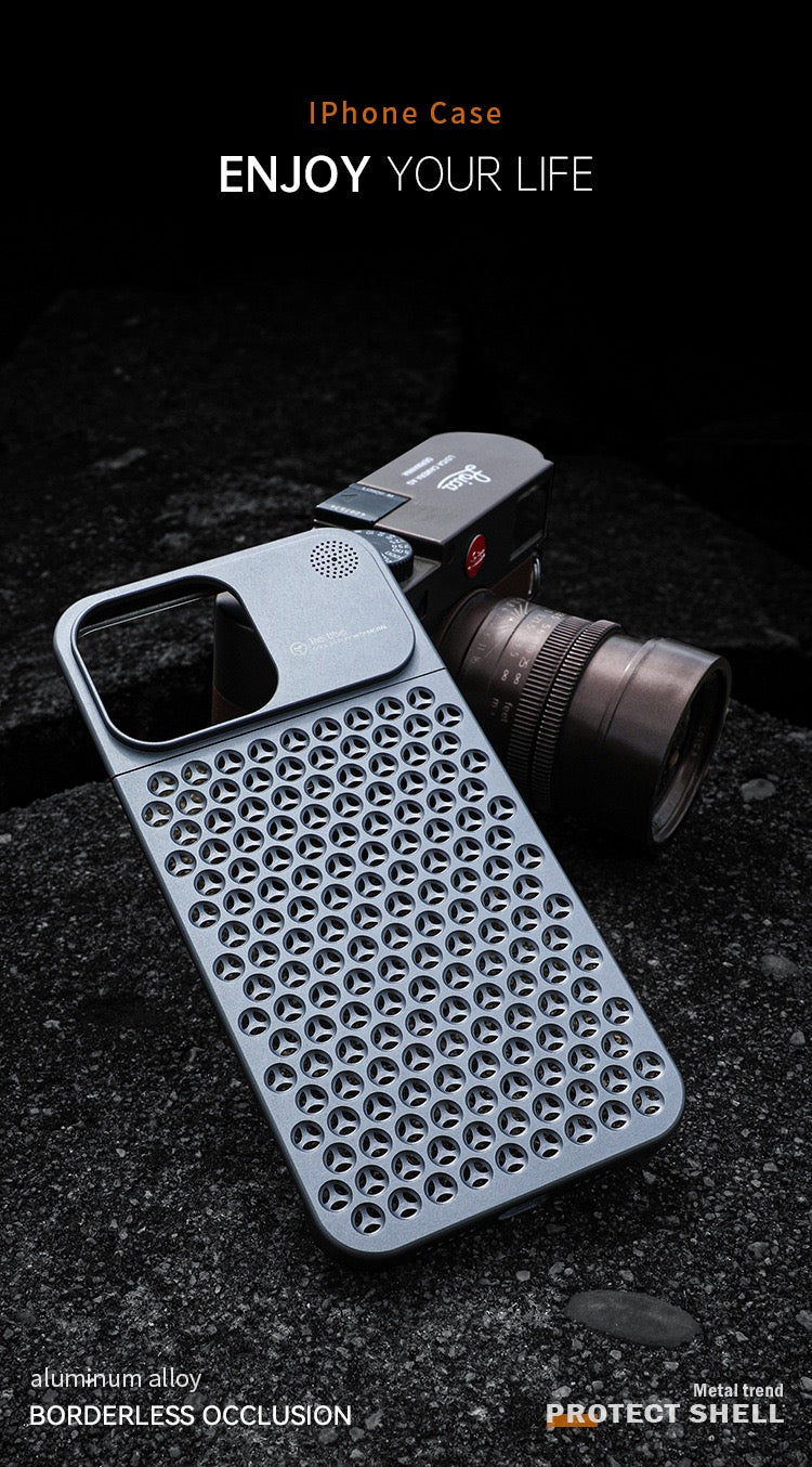 2025 Creative Fragrance heat dissipation metal snap phone case