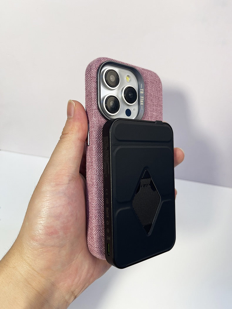 Retro Linen Fabric Non-slip Sweat-absorbent Magnetic Phone Case