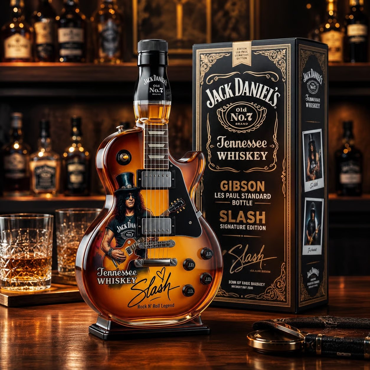 🔥HOT SALE 49% OFF👨🎤🤘Appetite for Rock: Vintage Sunburst Guitar Figurine Spirit Bottle🎸✨