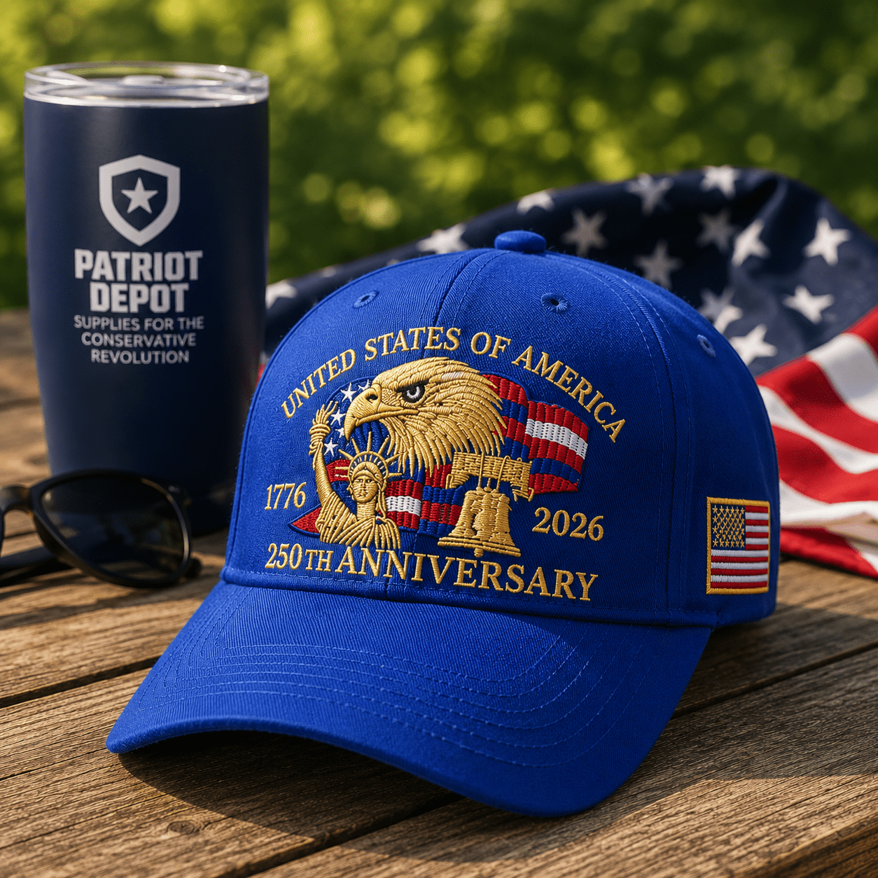 America 250th Commemorative Patriotic Hat – 1776–2026 Edition (Royal Blue)