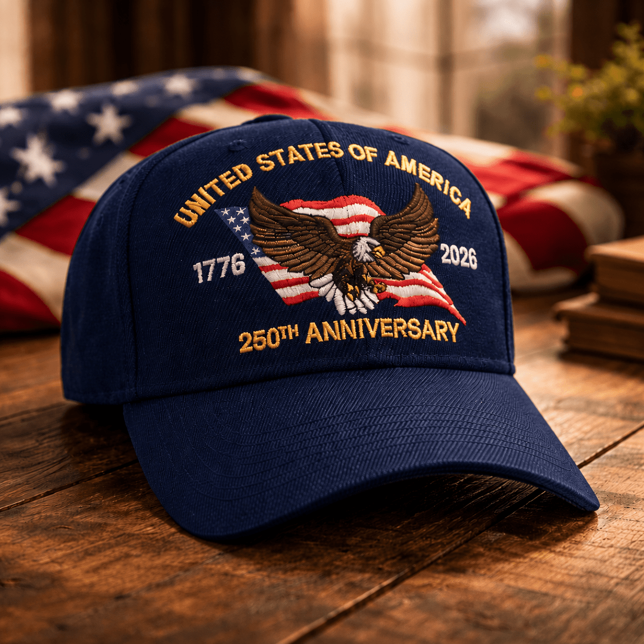 America’s 250th Anniversary Eagle Heritage Premium Embroidered Hat (Navy)