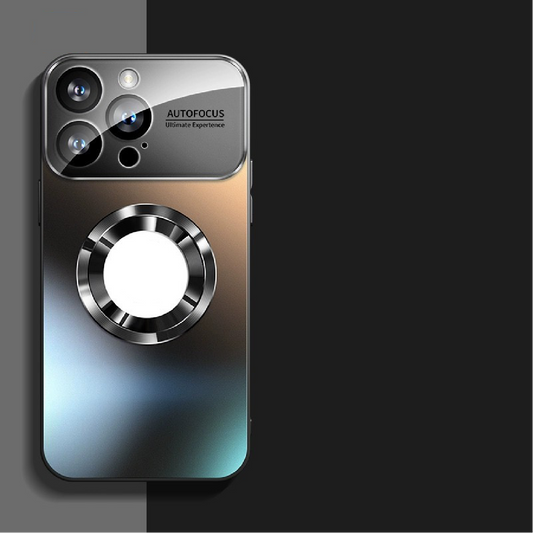 Large Window Lens Protection Frosted Magnetic Phone Case