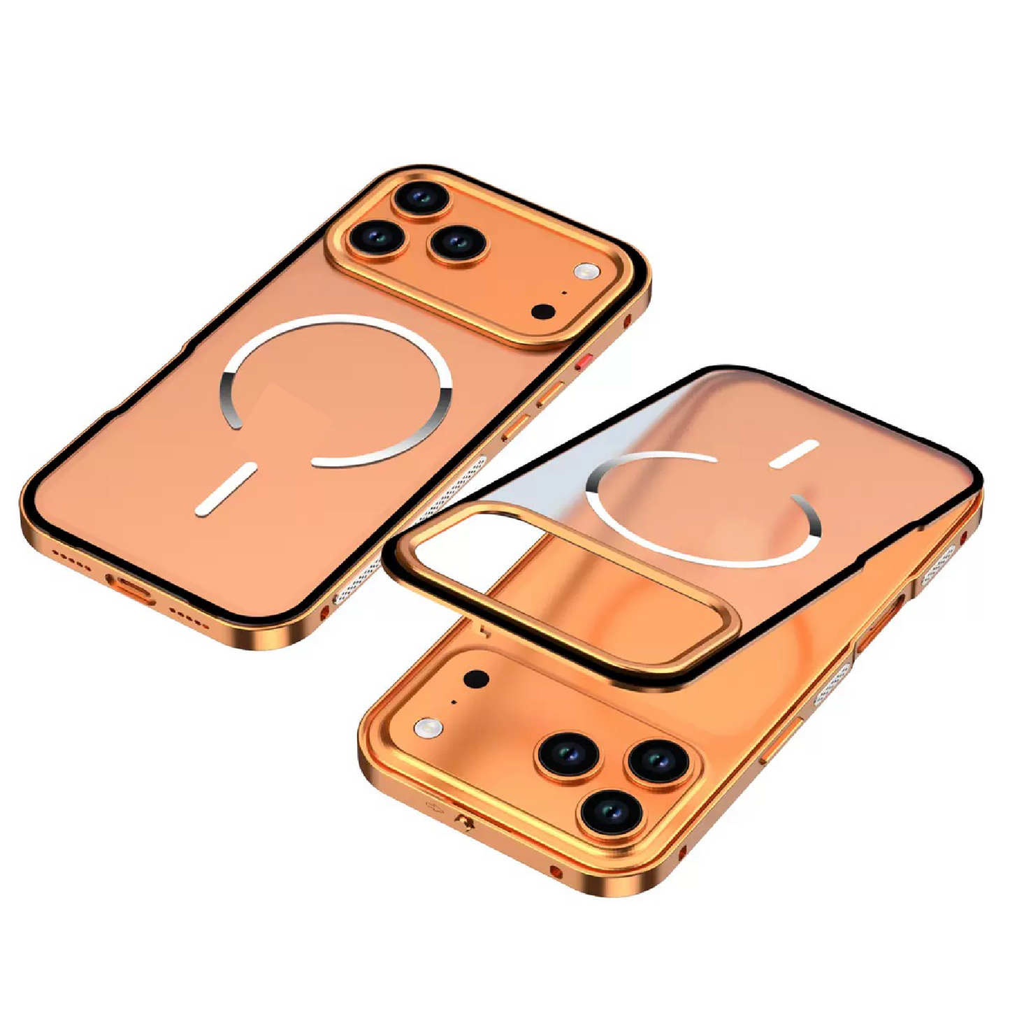 New Design Frosted Back Metal Frame Magnetic Anti-Fall Phone Case