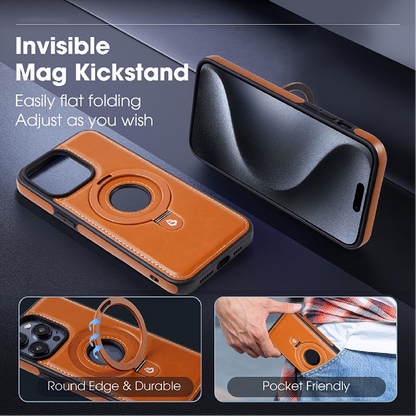 2025 New leather stand magnetic phone case