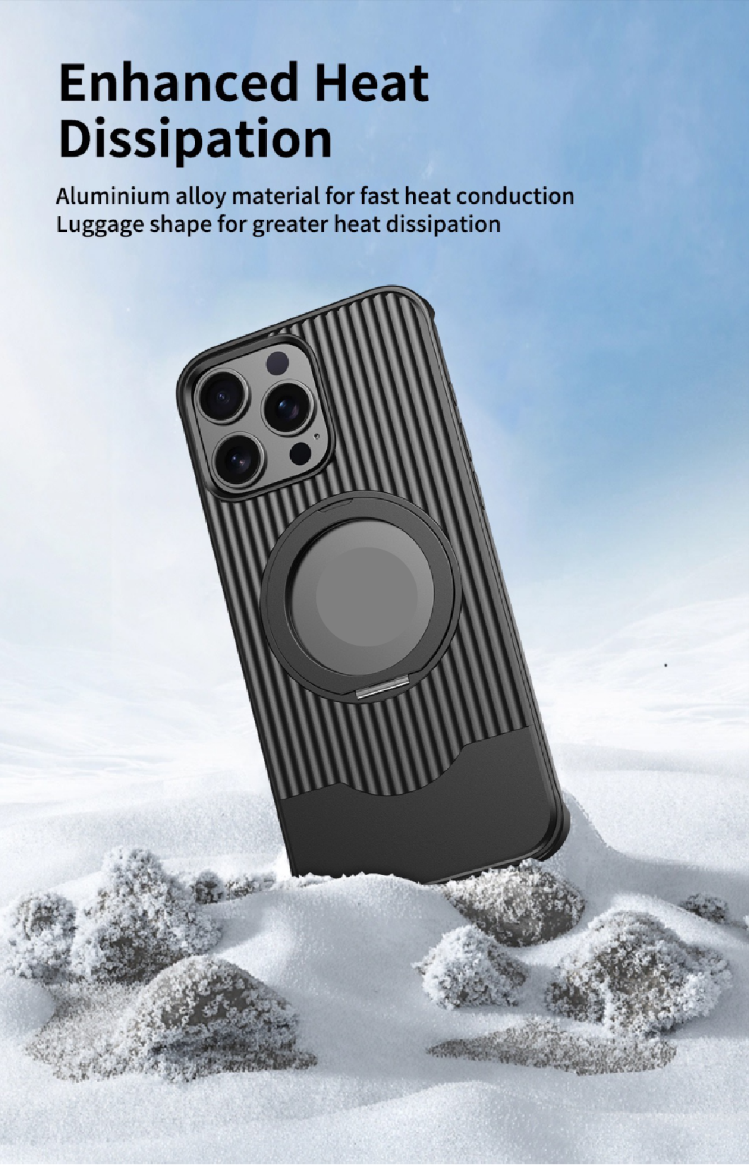 Luggage Style Telescopic Bracket Metal Magnetic Phone Case