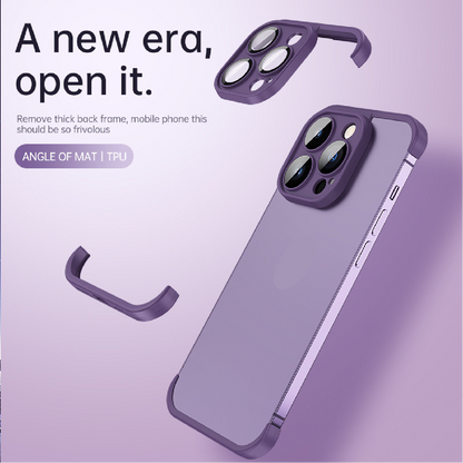 Frameless lens protective phone case