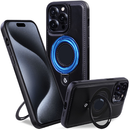 2025 New leather stand magnetic phone case
