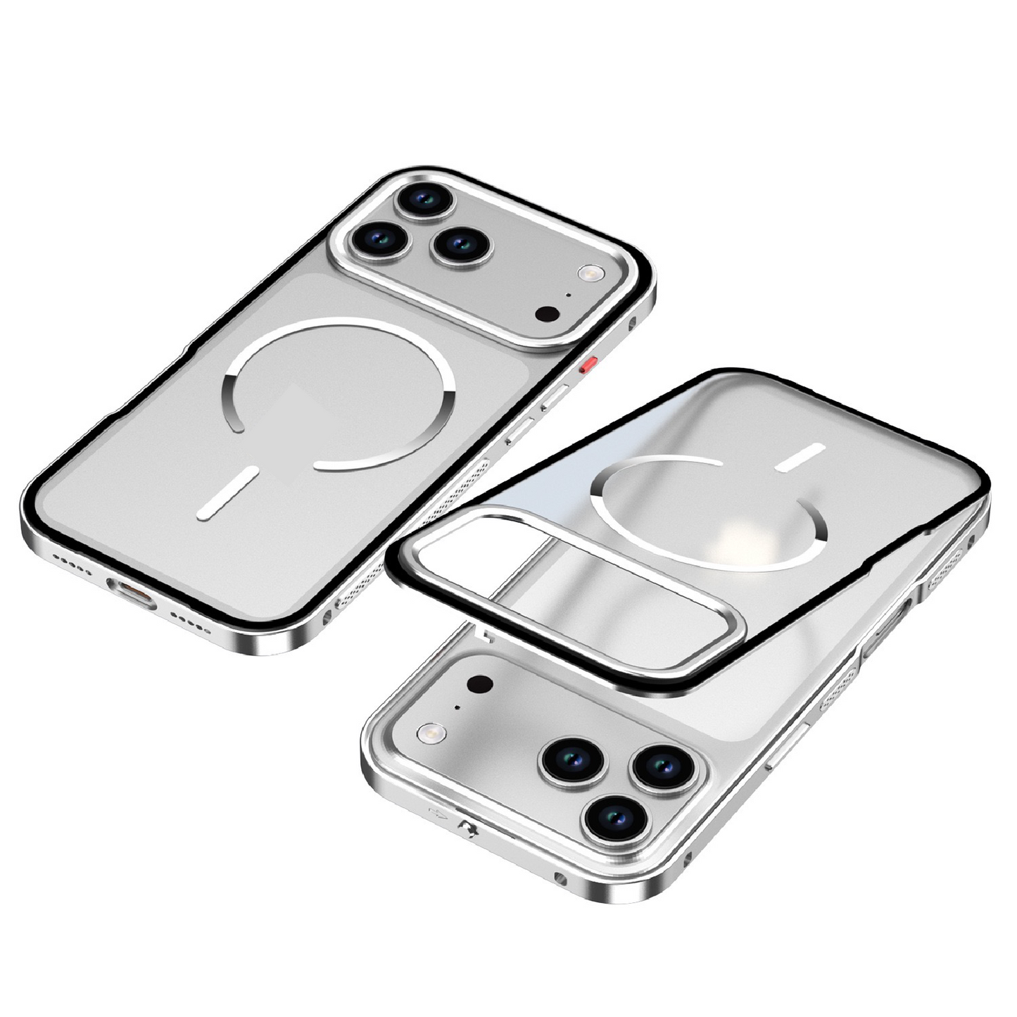 New Design Frosted Back Metal Frame Magnetic Anti-Fall Phone Case