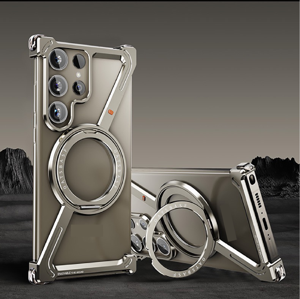 Creative Z-shaped Metal Rotating Stand Magnetic Phone Case