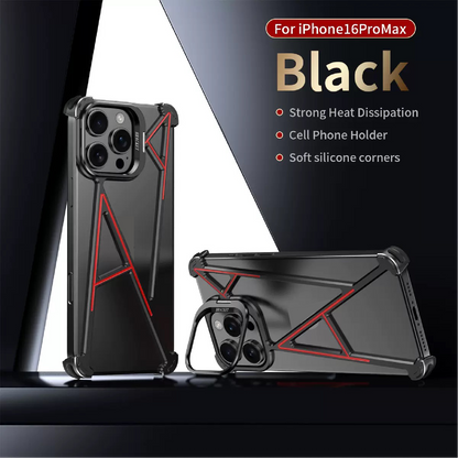 Innovative A-shaped Metal Lens Holder Phone Case