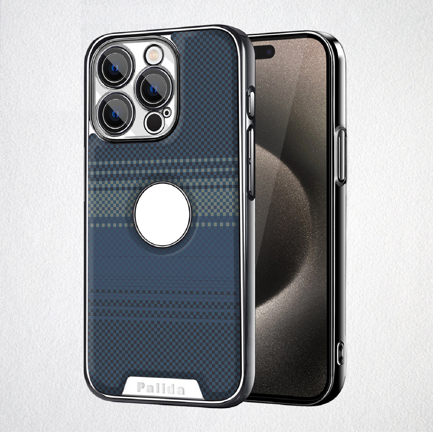 Sunset Series Carbon Fiber Leather Texture Hollow Phone Case
