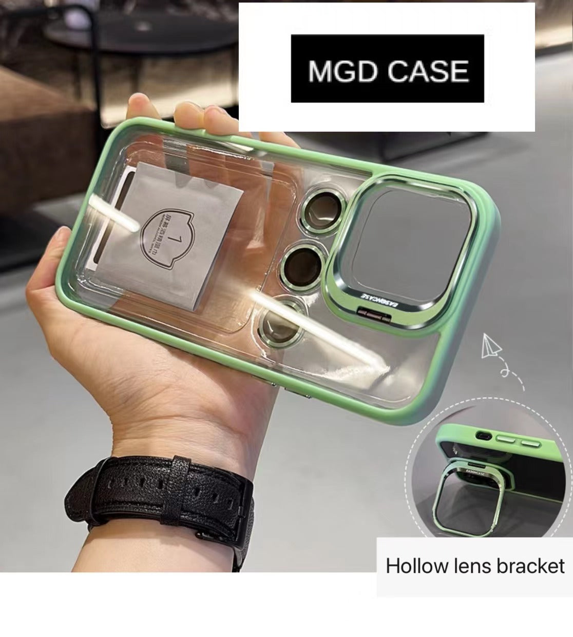 Invisible lens holder mobile phone case