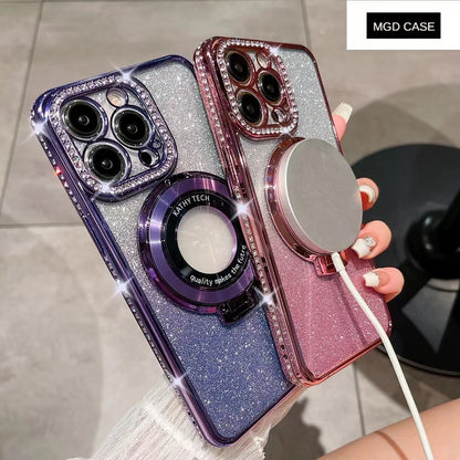 Flash diamond holder mobile phone case