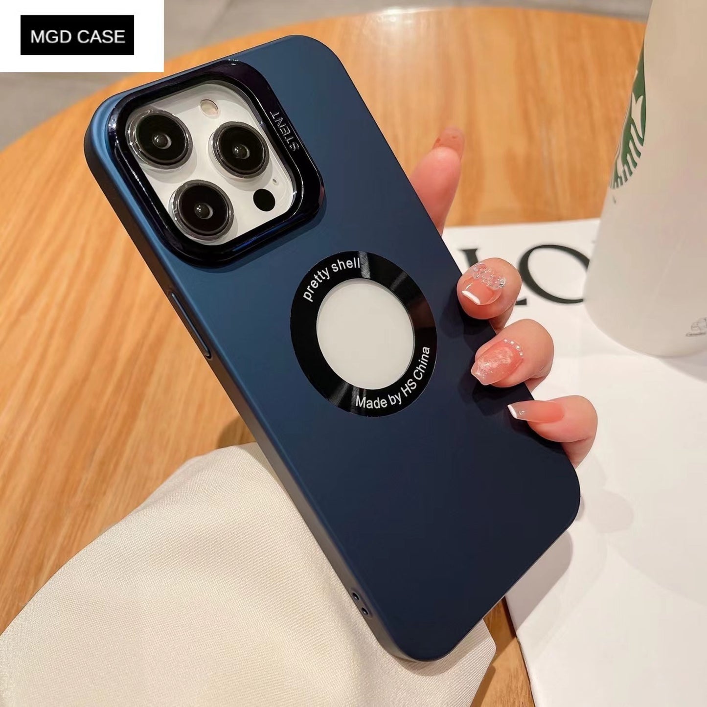 Frosted lens frame bracket mobile phone case