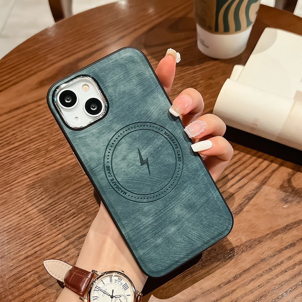 Leather texture magnetic phone case