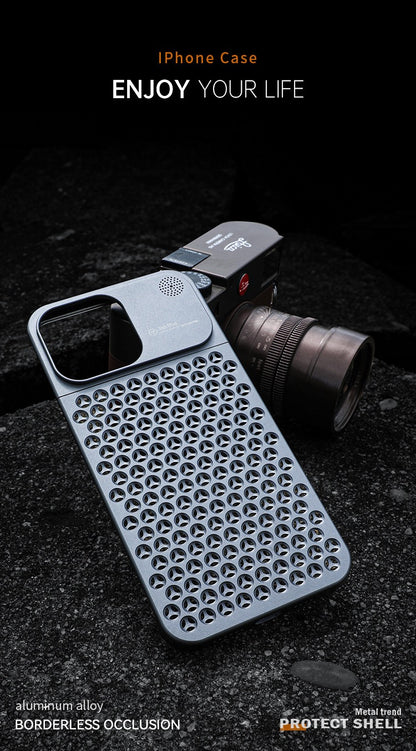 2025 Creative Fragrance heat dissipation metal snap phone case