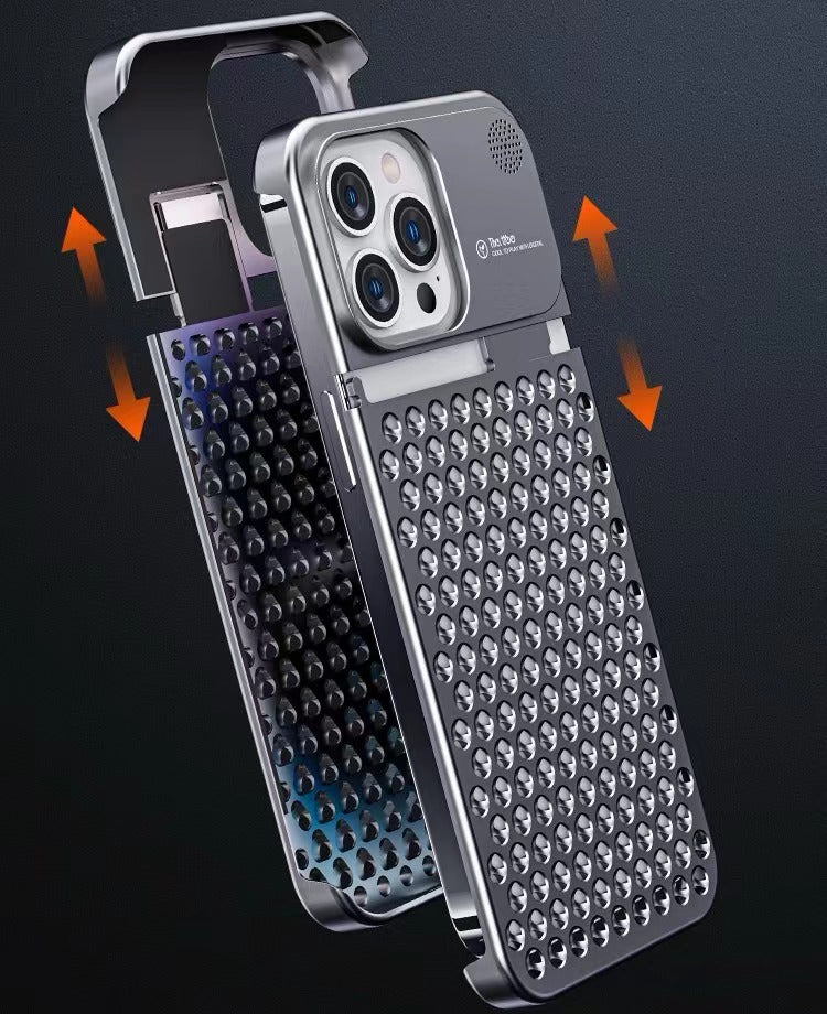 2025 Creative Fragrance heat dissipation metal snap phone case