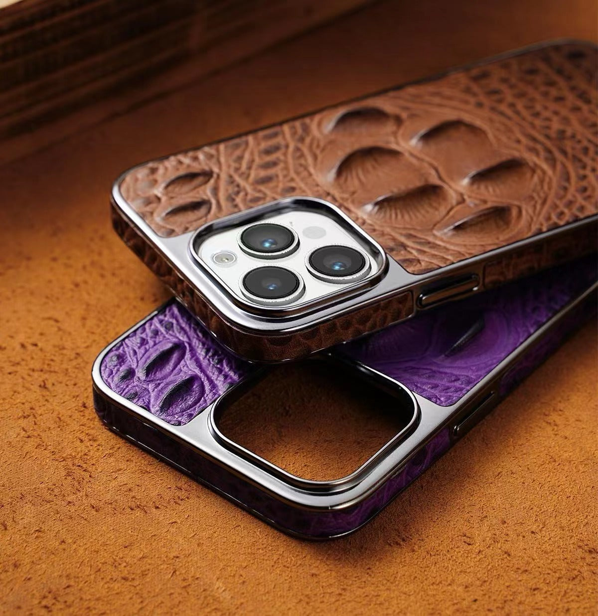New Genuine Leather Crocodile Pattern Phone Case