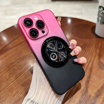 Gradient clock pattern stand magnetic phone case