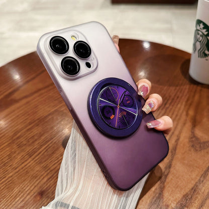 Gradient clock pattern stand magnetic phone case