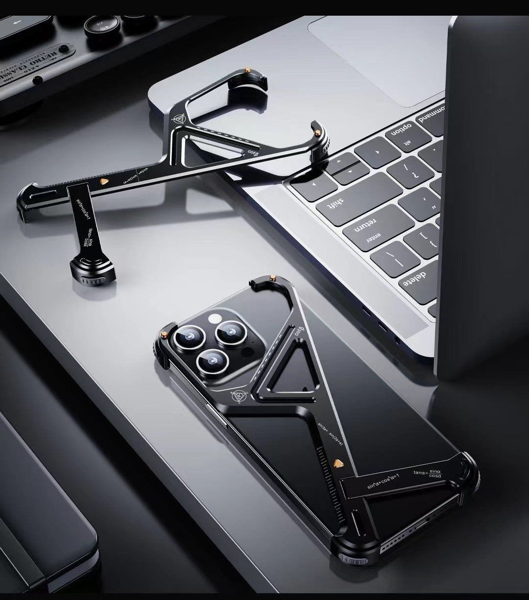 Creative Portable Anti-Fall Geometric Stand Phone Case