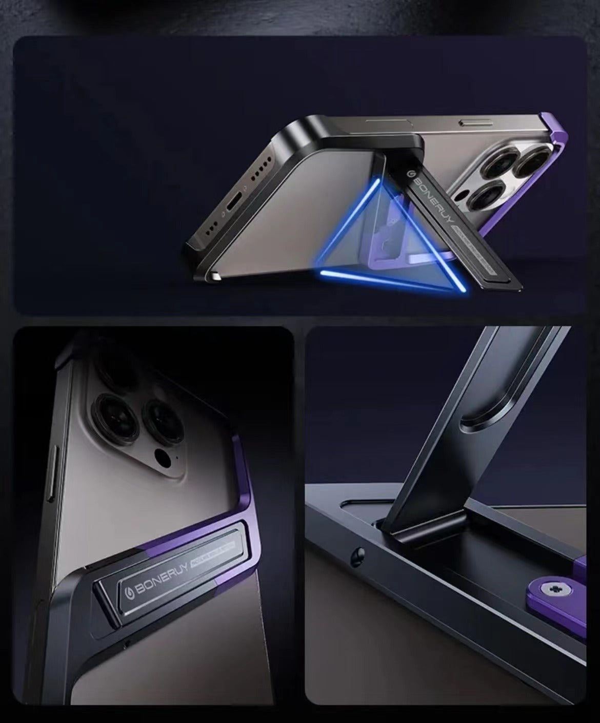 Unique S-shaped Borderless T-stand Phone Case