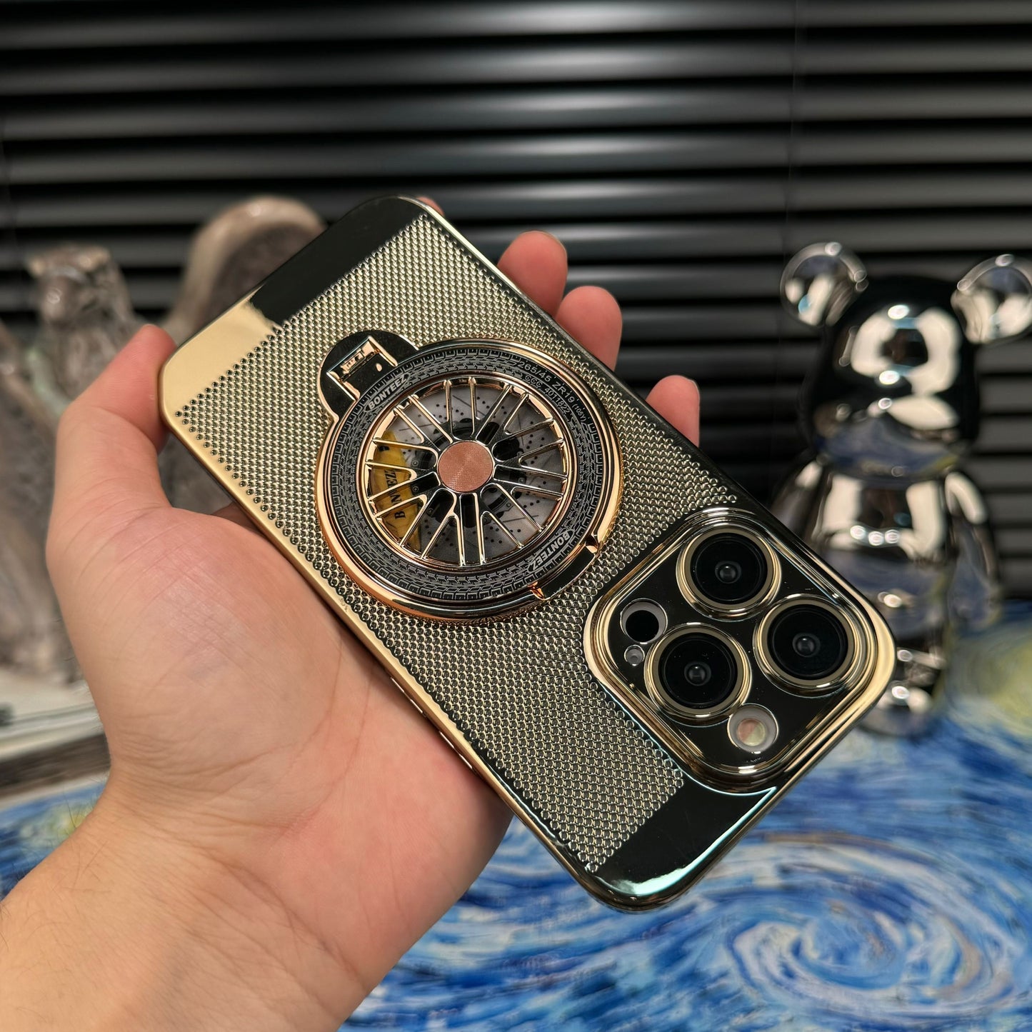 Heat Dissipation Gyro Rotating Magnetic Bracket Phone Case
