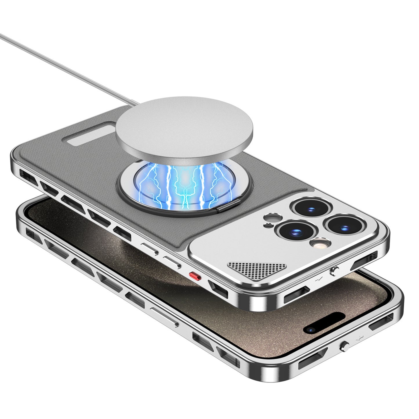 Luxury Metal Leather Buckle Magnetic Phone Case