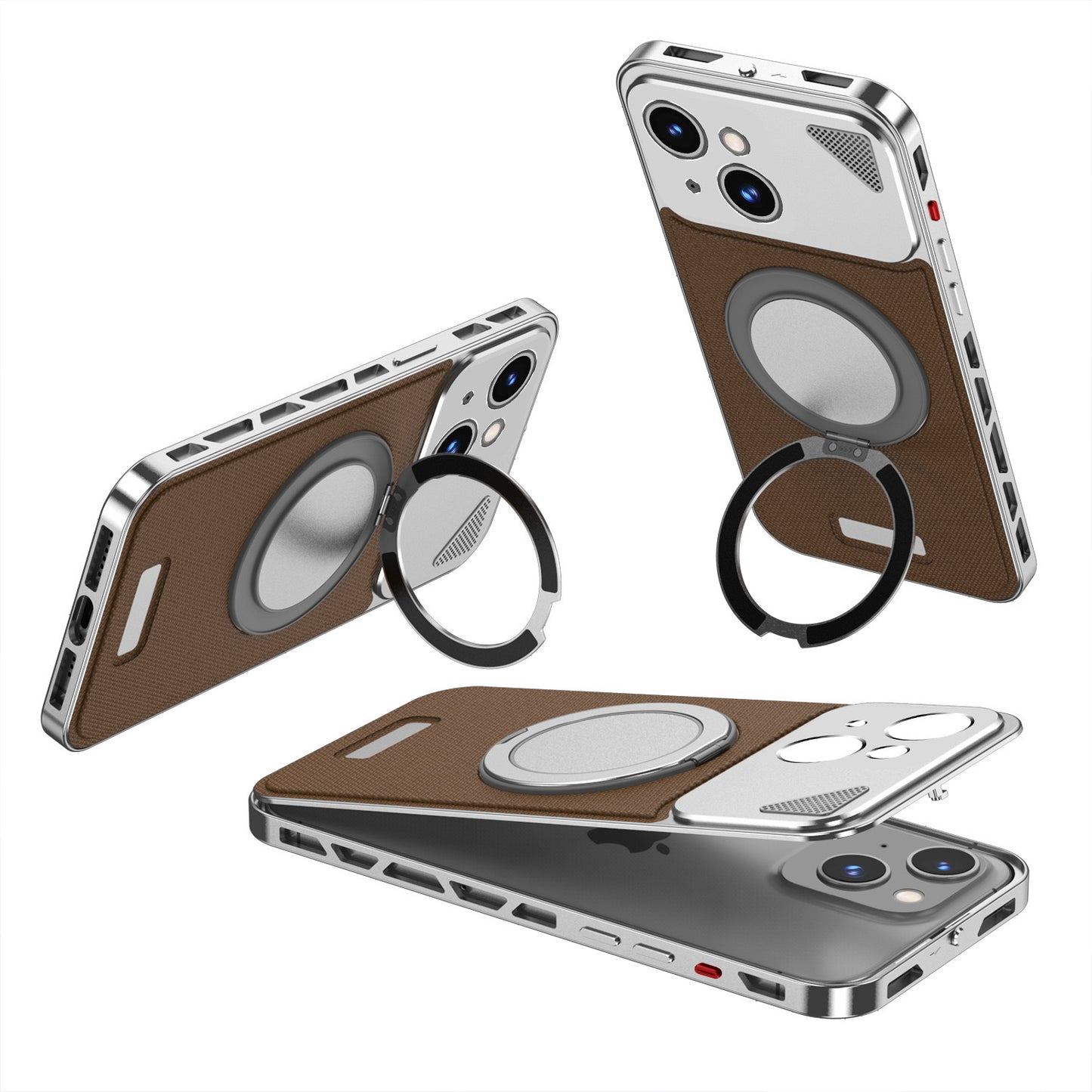 Luxury Metal Leather Buckle Magnetic Phone Case