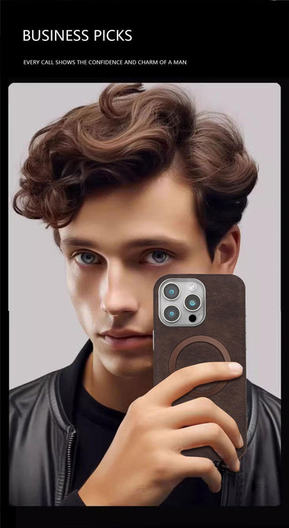 New Business Suede Magnetic Phone Case