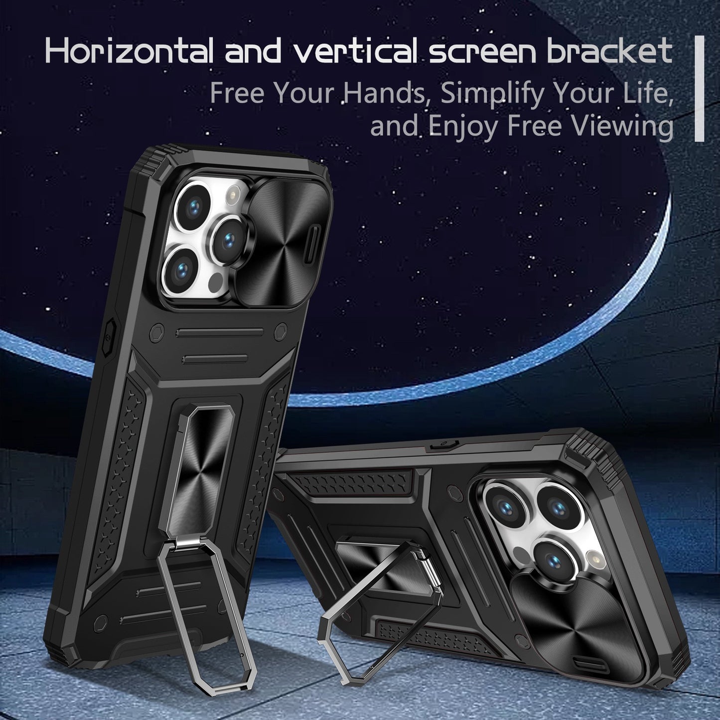 Lens protection anti-fall ring bracket phone case