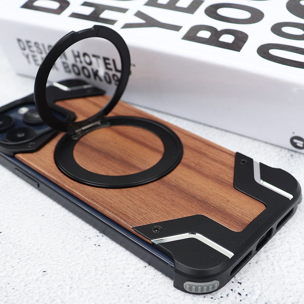 Metal Mecha Frameless Magnetic Bracket Phone Case