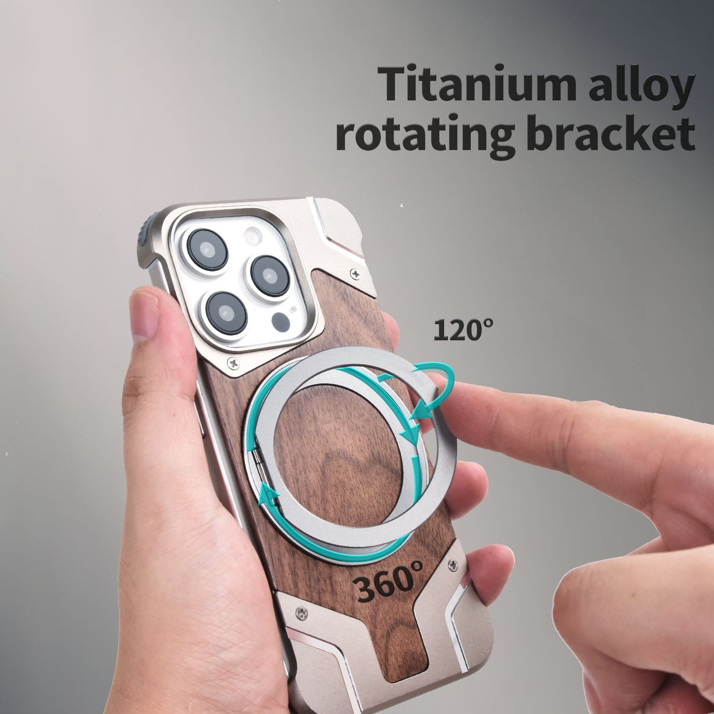 Metal Mecha Frameless Magnetic Bracket Phone Case