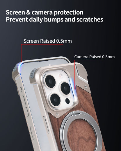 Metal Mecha Frameless Magnetic Bracket Phone Case