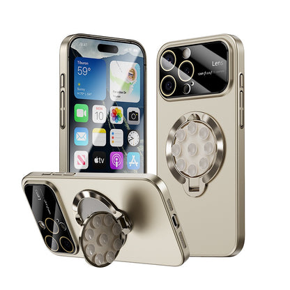 Large window lens protection suction cup magnetic stand phone case