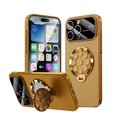 Large window lens protection suction cup magnetic stand phone case