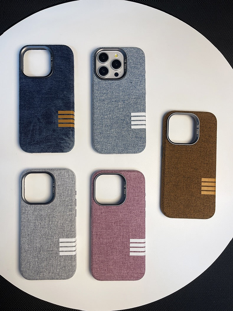 Retro Linen Fabric Non-slip Sweat-absorbent Magnetic Phone Case