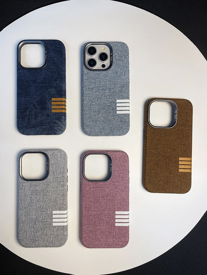 Retro Linen Fabric Non-slip Sweat-absorbent Magnetic Phone Case