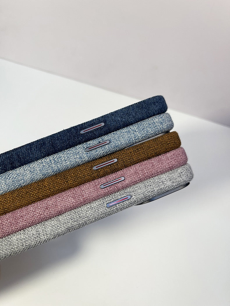 Retro Linen Fabric Non-slip Sweat-absorbent Magnetic Phone Case