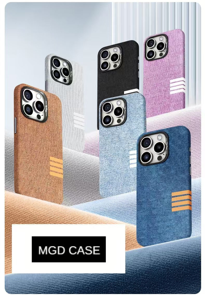 Retro Linen Fabric Non-slip Sweat-absorbent Magnetic Phone Case