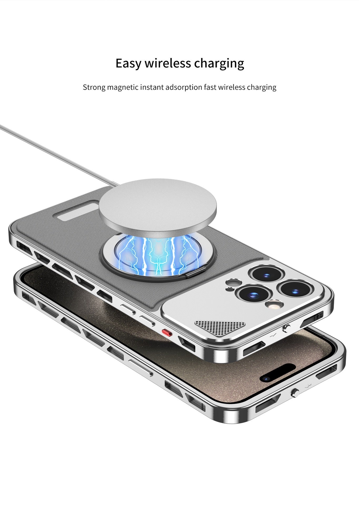 Luxury Metal Leather Buckle Magnetic Phone Case