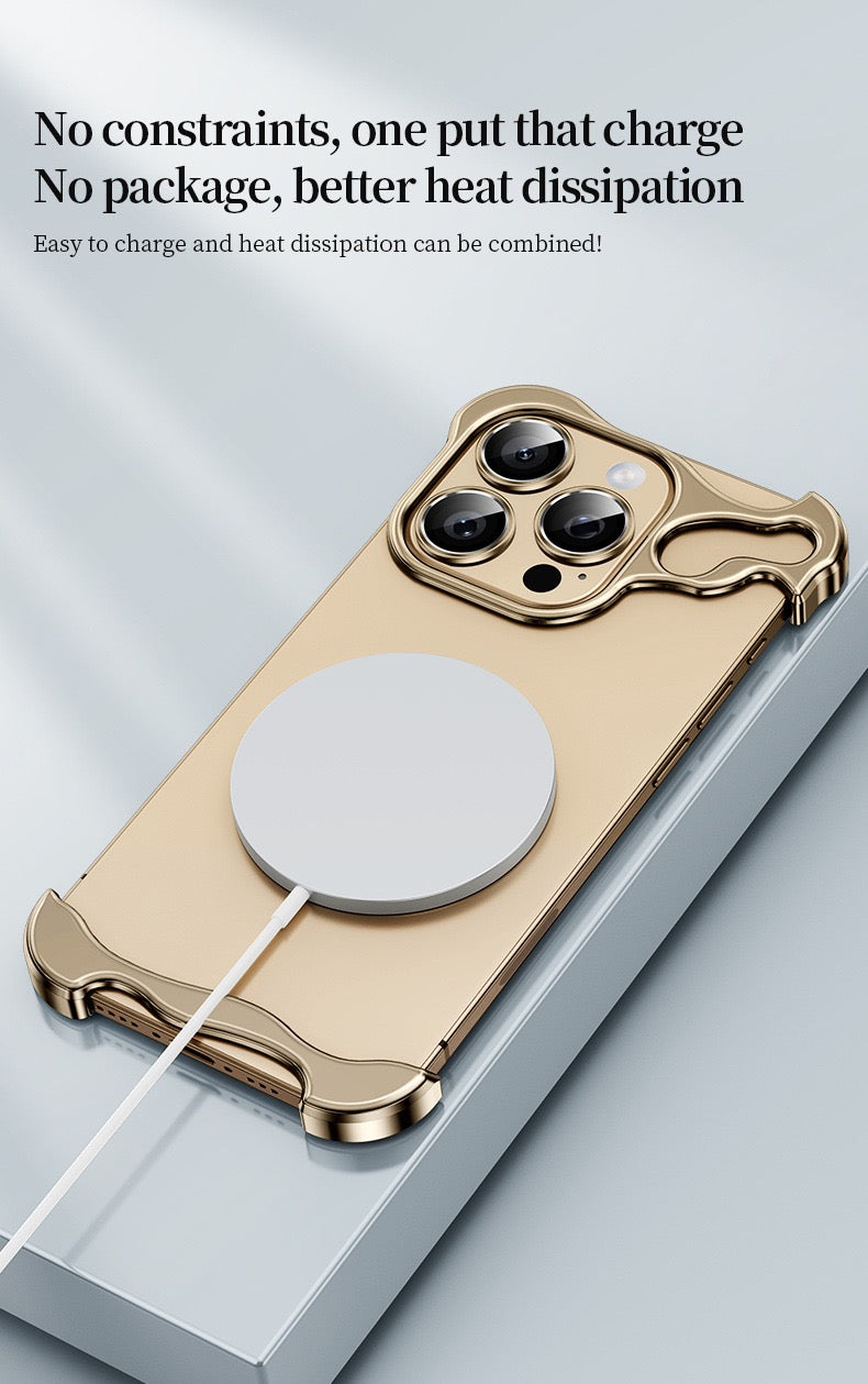 Special-shaped Frameless Metal Anti-fall Mobile Phone Case
