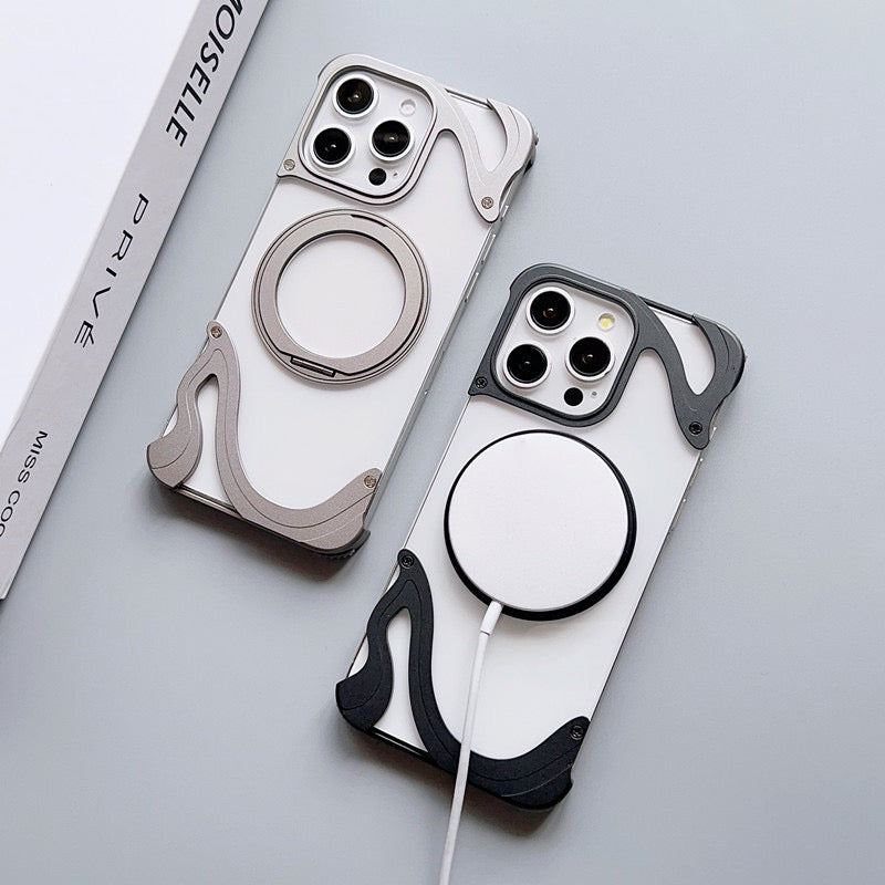 Dolphin Series Metal Bracket Magnetic Phone Case
