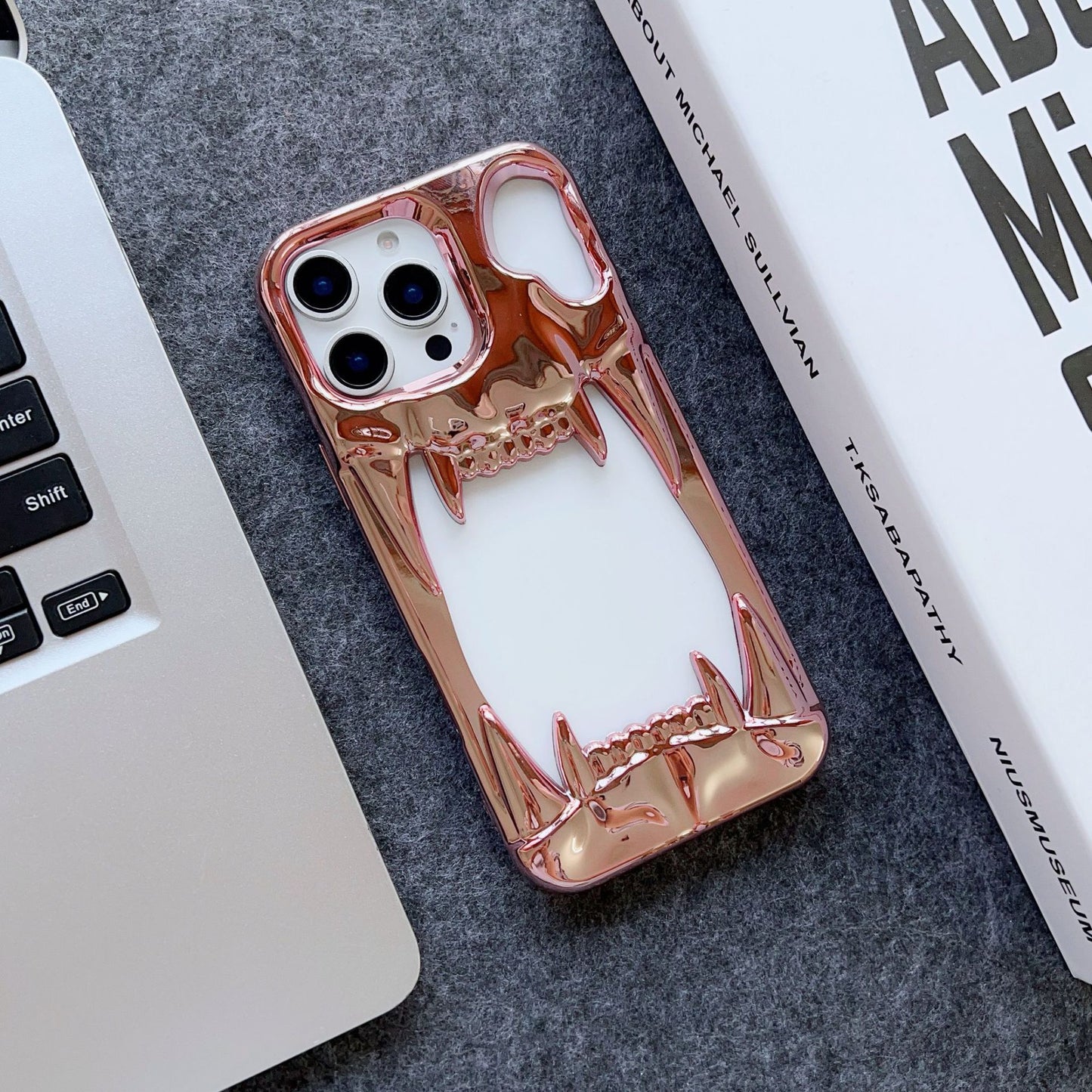 Cool Hollow Skull Tiger Tooth Shape Mobile Phone Case