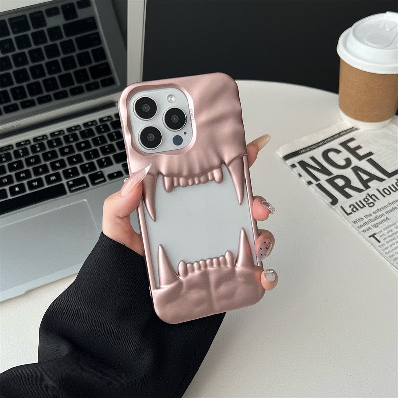 New Cool Hollow Skull Tiger Tooth Shape Mobile Phone Case