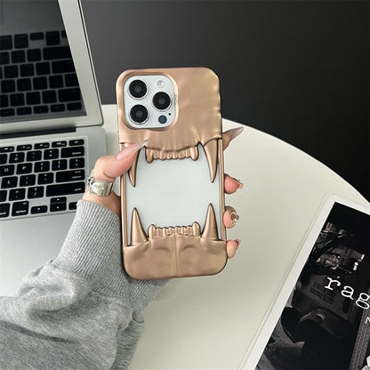 New Cool Hollow Skull Tiger Tooth Shape Mobile Phone Case