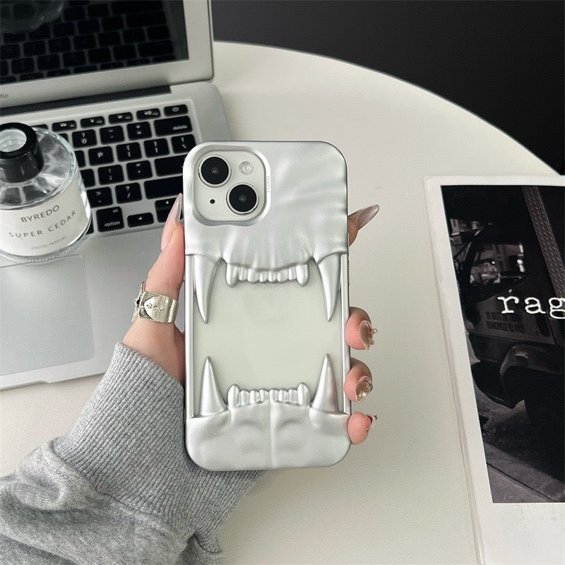 New Cool Hollow Skull Tiger Tooth Shape Mobile Phone Case