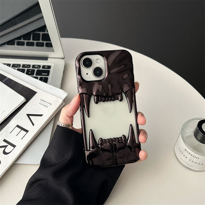 New Cool Hollow Skull Tiger Tooth Shape Mobile Phone Case