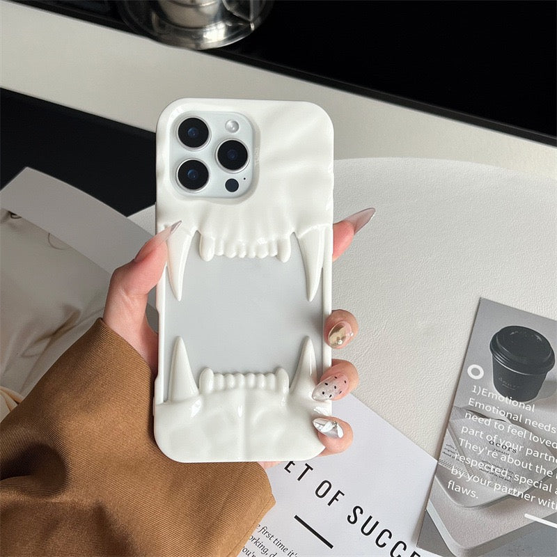 New Cool Hollow Skull Tiger Tooth Shape Mobile Phone Case