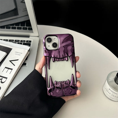 New Cool Hollow Skull Tiger Tooth Shape Mobile Phone Case